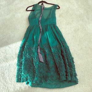 Anthropology green dress